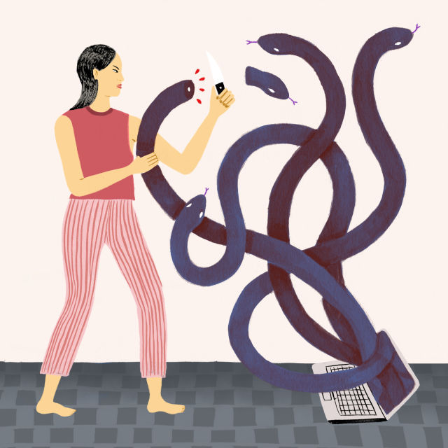 Woman with snakes illustration