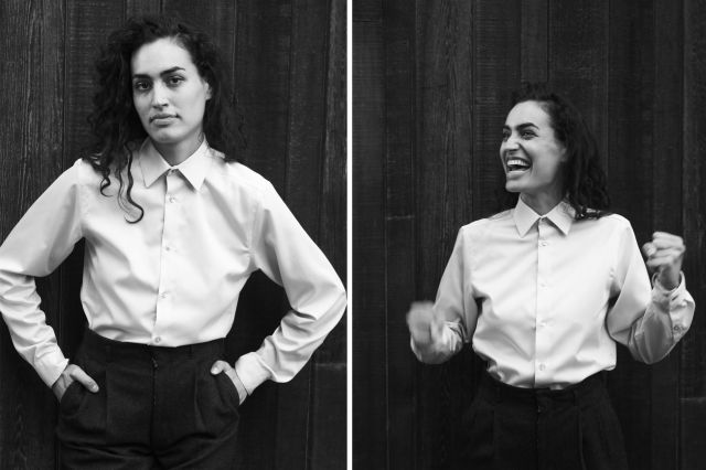 Woman standing and jumping