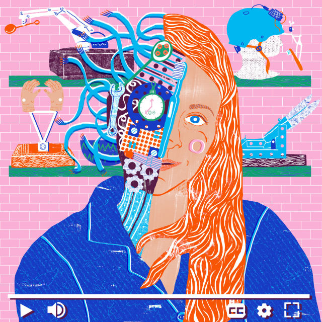 Robot lady illustration